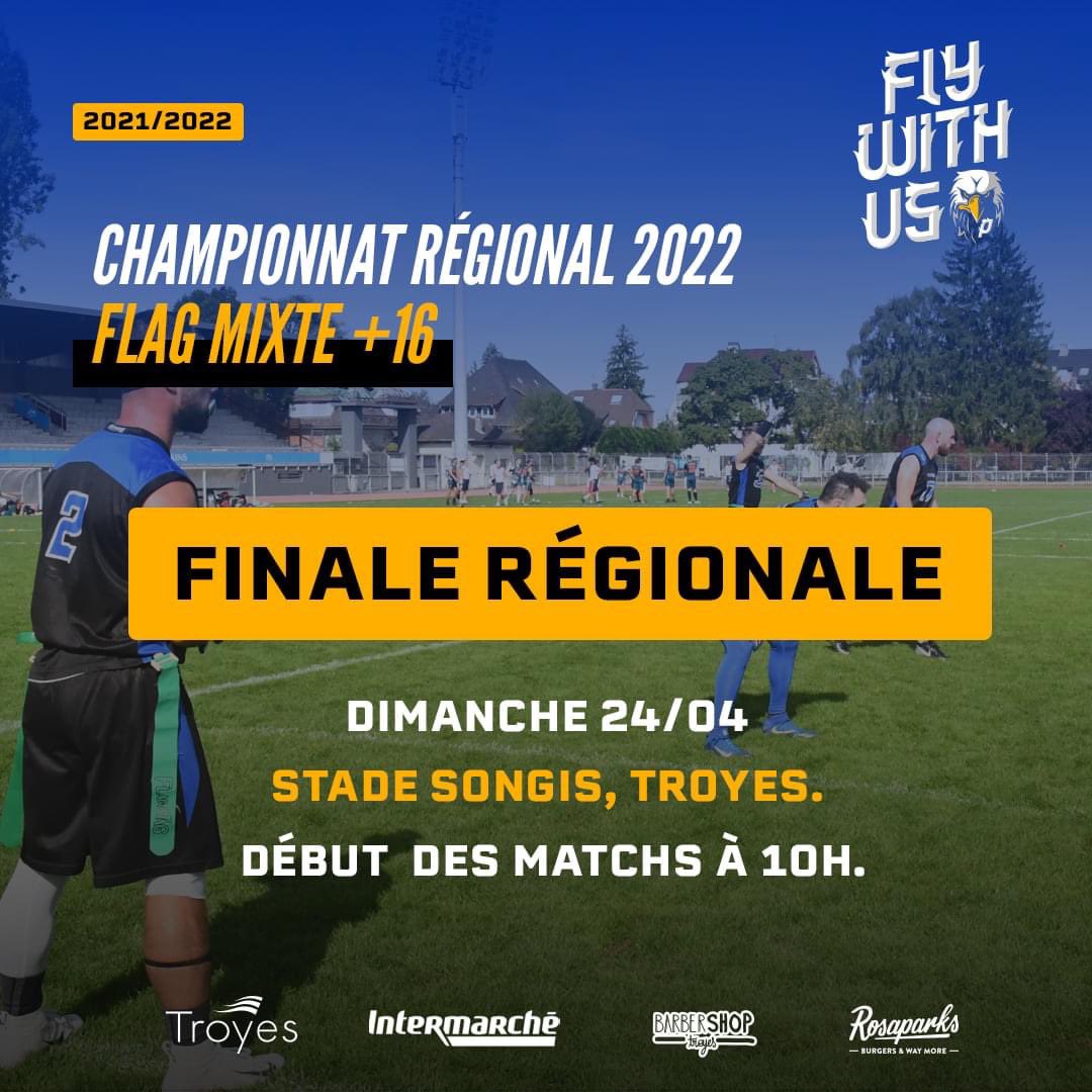 [WEEK-END 100% FLAG]

🏟 Dimanche:

C'est déjà l'heure de la FINALE DU CHAMPIONNAT RÉGIONAL 2022 FLAG MIXTE +16.

💪 ET CA SE PASSE AU STADE DE SONGIS...

Début des matchs à 10h.

Il faut finir de la plus belle des façons ce championnat...🏆

Let's go pygargues 🤜 🤛

 #flag