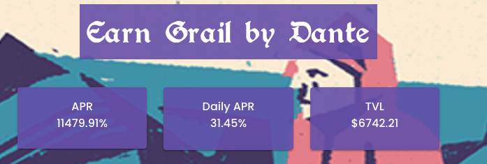 Stake single $DANTE and earn $GRAIL LFG 🚀🚀🚀🚀

Many asked for it and we deliver ❤️🔥🔥🔥

#DANTE #TOMB #FTM #DeFi #community <a href="/tombfinance/">The Game of Tomb 👻</a> @TombForkWatch @WtforkXyz <a href="/Tombforktracker/">Tomb Fork Tracker</a> <a href="/harryyeh/">Harry Yeh 葉俊德</a> #tombfork  #Tomb #Fork #tombfinance