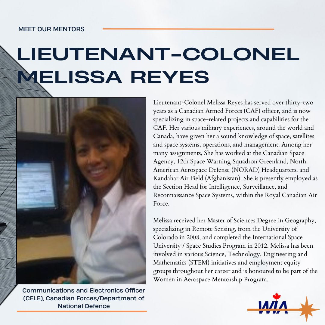 We're so excited to have Lieutenant-Colonel 
Melissa Reyes as one of our #mentors in our #MentoringProgram! Learn more!
