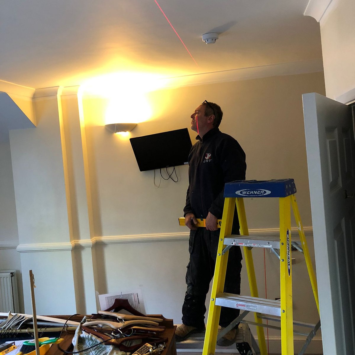 Our room refurbishment is underway. Special mention to @jrfdevelopments for quality service. Watch this space. #burystedmunds #craftsmen #suffolkbusiness 🔨