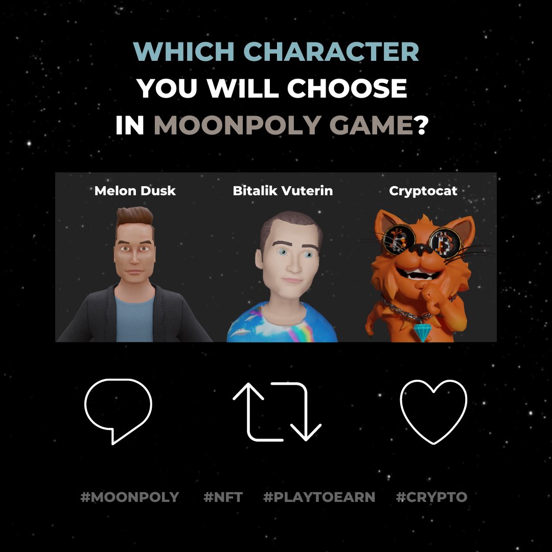 CryptoMoonPoly's tweet photo. Def Melon Dusk AKA @elonmusk! 😎🤑
or.. Vutenir AKA @VitalikButerin.... hard to choose
#moonpoly #gaming #cryptocurrency #defi #nft #nftgame #PlayToEarn #binance https://t.co/f2fQ2cP63Q