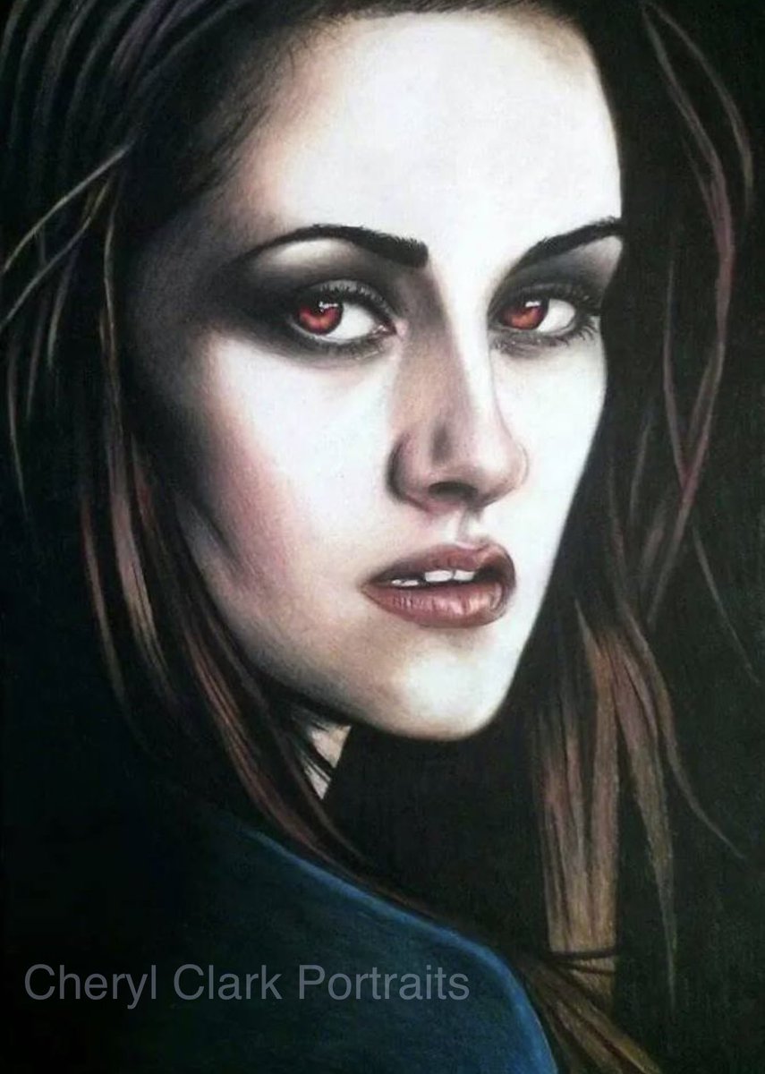 Chez39art's tweet photo. Bella Swan drawing from the Twilight series. This was done a few years ago, and this portrait is SOLD #commissionsopen #bellaswan #kirstenstuart #Twilight #newmoon #robertpatterson #prismacolour #thursdayvibes https://t.co/v87onS9S13