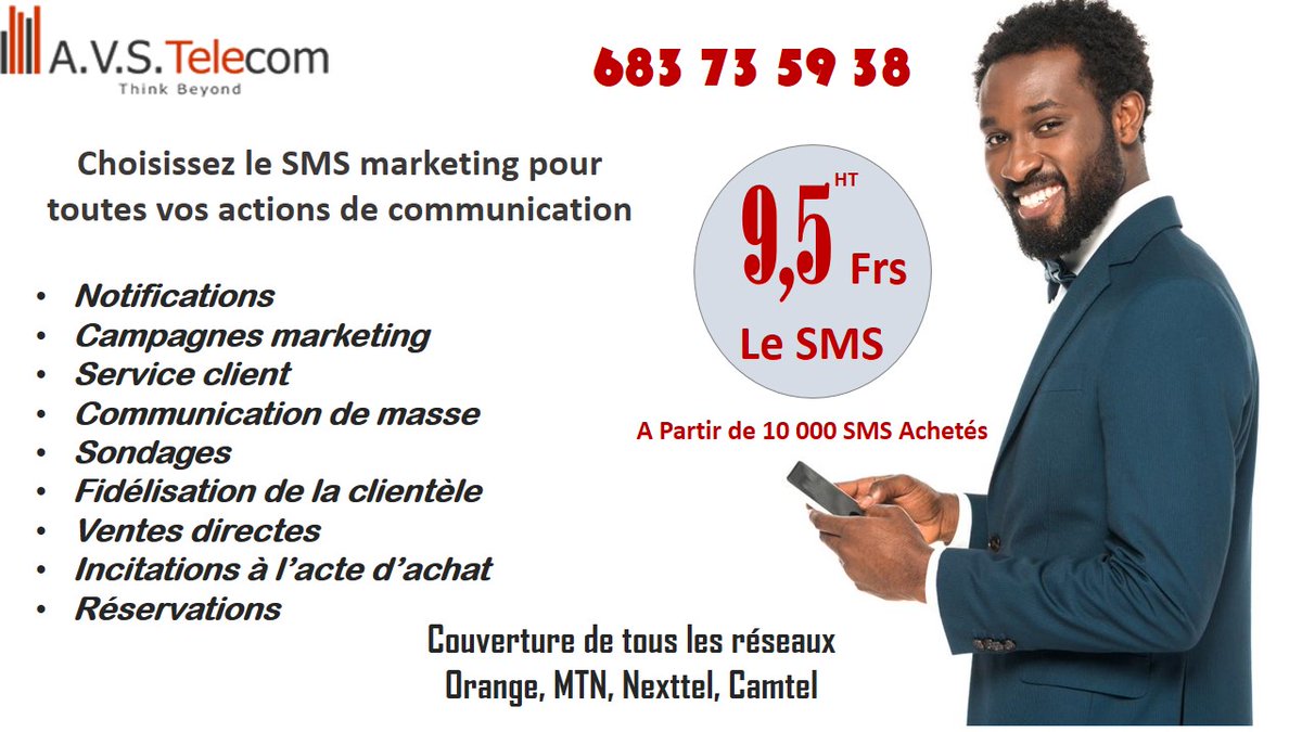 StoreAvs's tweet photo. Comment acheter les SMS en ligne chez AVS TELECOM SARL?

- contactez nous par appel au 683 73 59 38 ou par mail à l'adresse client@avssarl.com https://t.co/7YYkVMFTkh