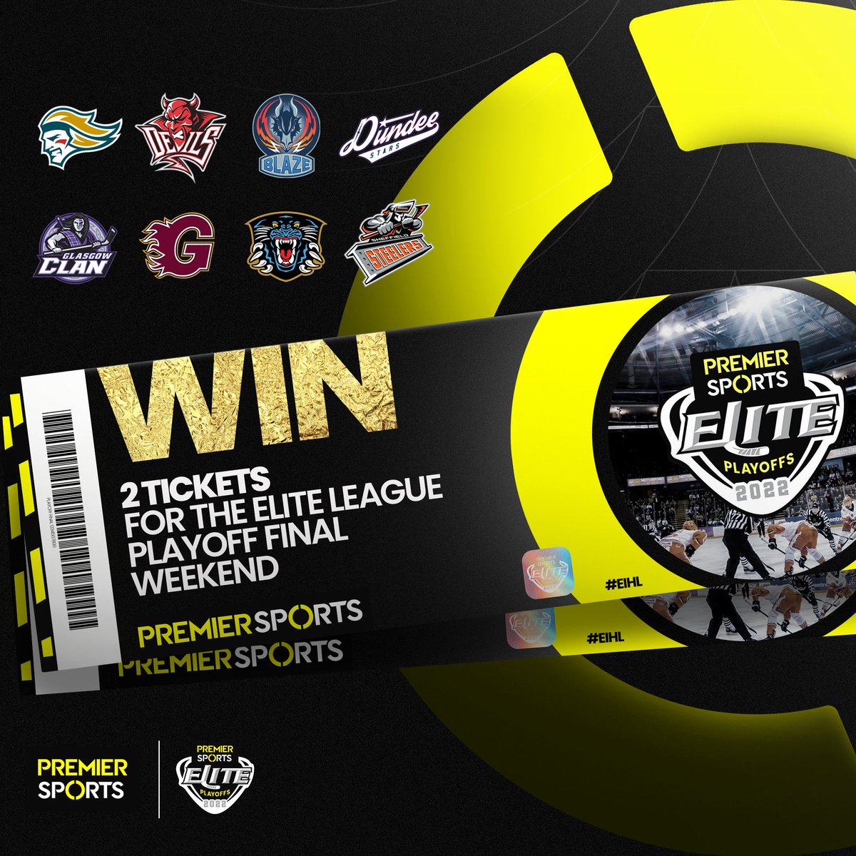 𝗚𝗶𝘃𝗲𝗮𝘄𝗮𝘆 🚨

WIN 2 tickets to the Elite League Playoff Final Weekend! 🎟️

Follow these steps to be in with a chance of winning:
 1: Follow @PremierSportsTV
 2: Tag 3 friends
 3: Retweet this tweet

Our winner will be announced on Wednesday the 27th of April!

Good luck 🤞