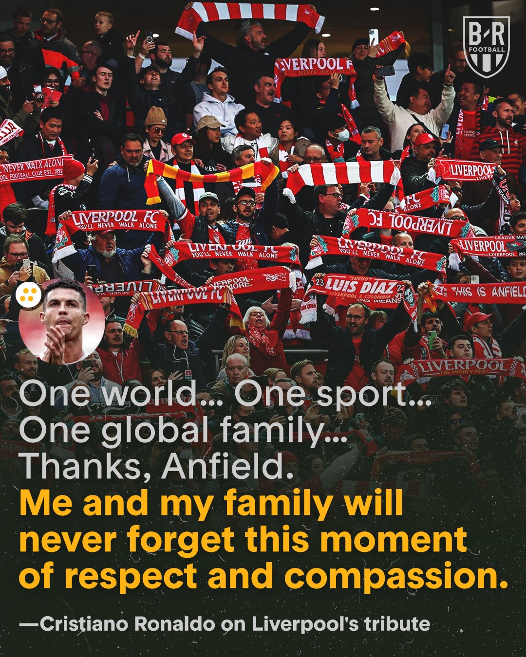 B R Football Cristiano Ronaldo Has Thanked Liverpool Fans For Singing You Ll Never Walk Alone In The Seventh Minute In Memory Of His Baby Son T Co Linhogcfl2 Twitter