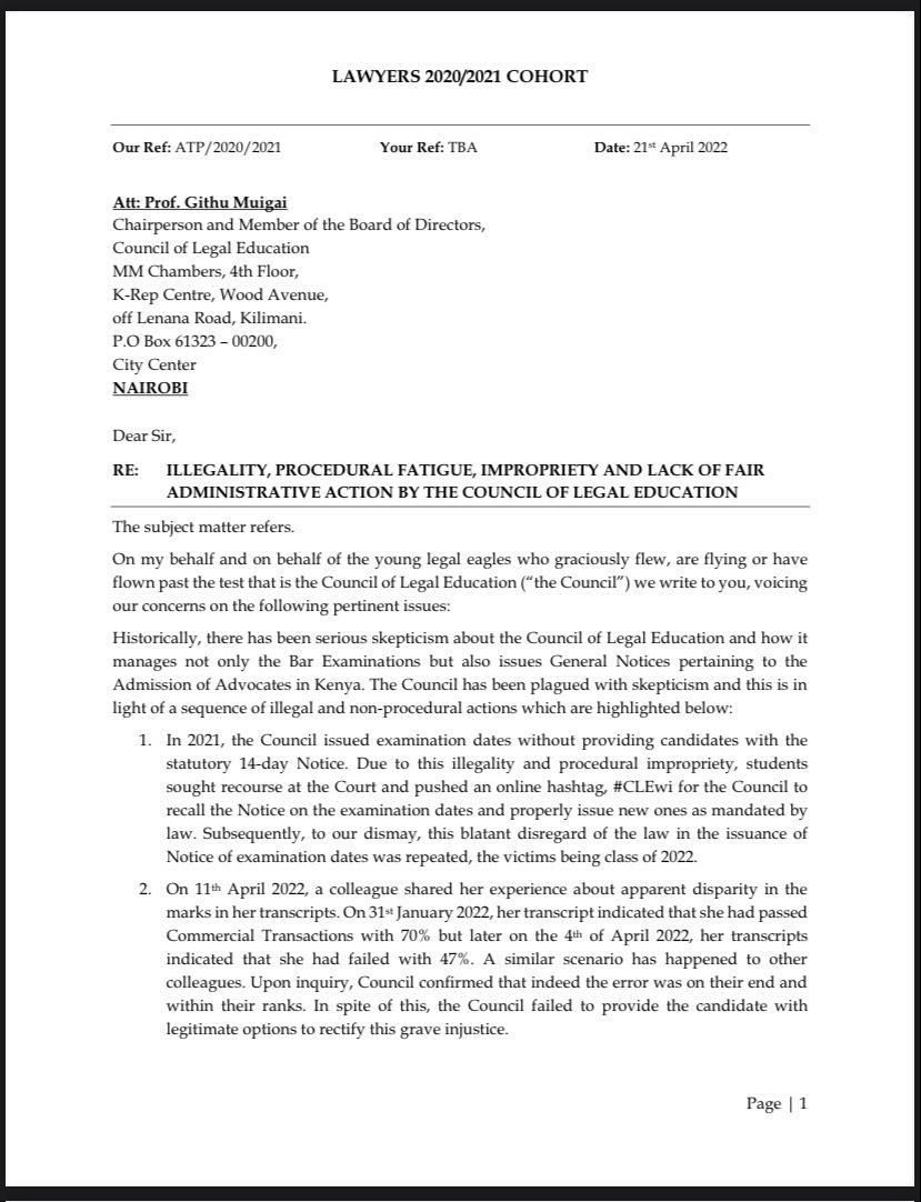 AbdiwakilHujale's tweet photo. The Young Lawyers have initiated the process of demanding for accountability,reforms and their own rights of gazettement!
#CLEwi should either GAZETTE or GAZETTE! #DisbandCLe
This is the #CryForYoungLawyers to demand what is rightfully theirs https://t.co/agXknJfFM5