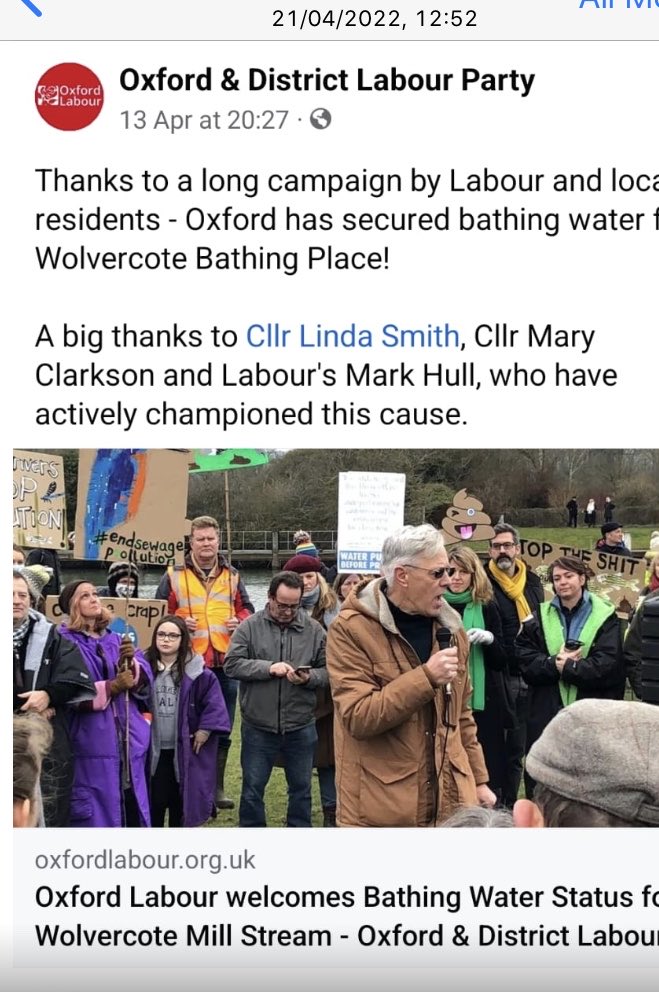 And of course this is a picture of a Labour speaker at a hugely successful event organised and spearheaded by the wonderful LibDem candidate and long time wild swimmer Jo Sandelson ⁦@heirraising, the real driver of this campaign⁩ (with LibDems in the picture..)