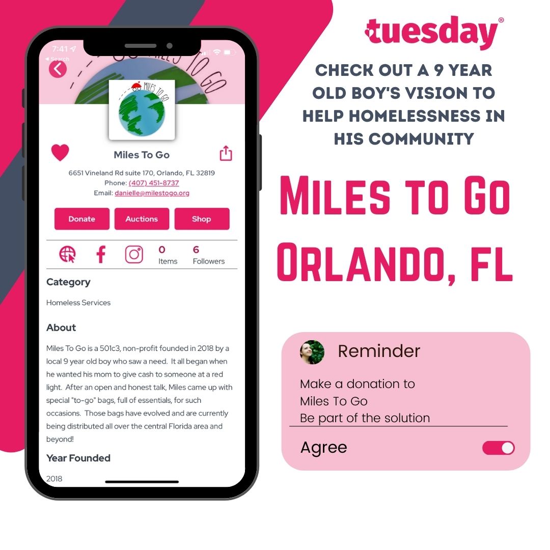 thetuesdayapp's tweet photo. Join the efforts of a 9 year old boy @milestogocharities
#tuesdaynonprofits #homelessness #donate #cryptodonations https://t.co/M7rp221POM