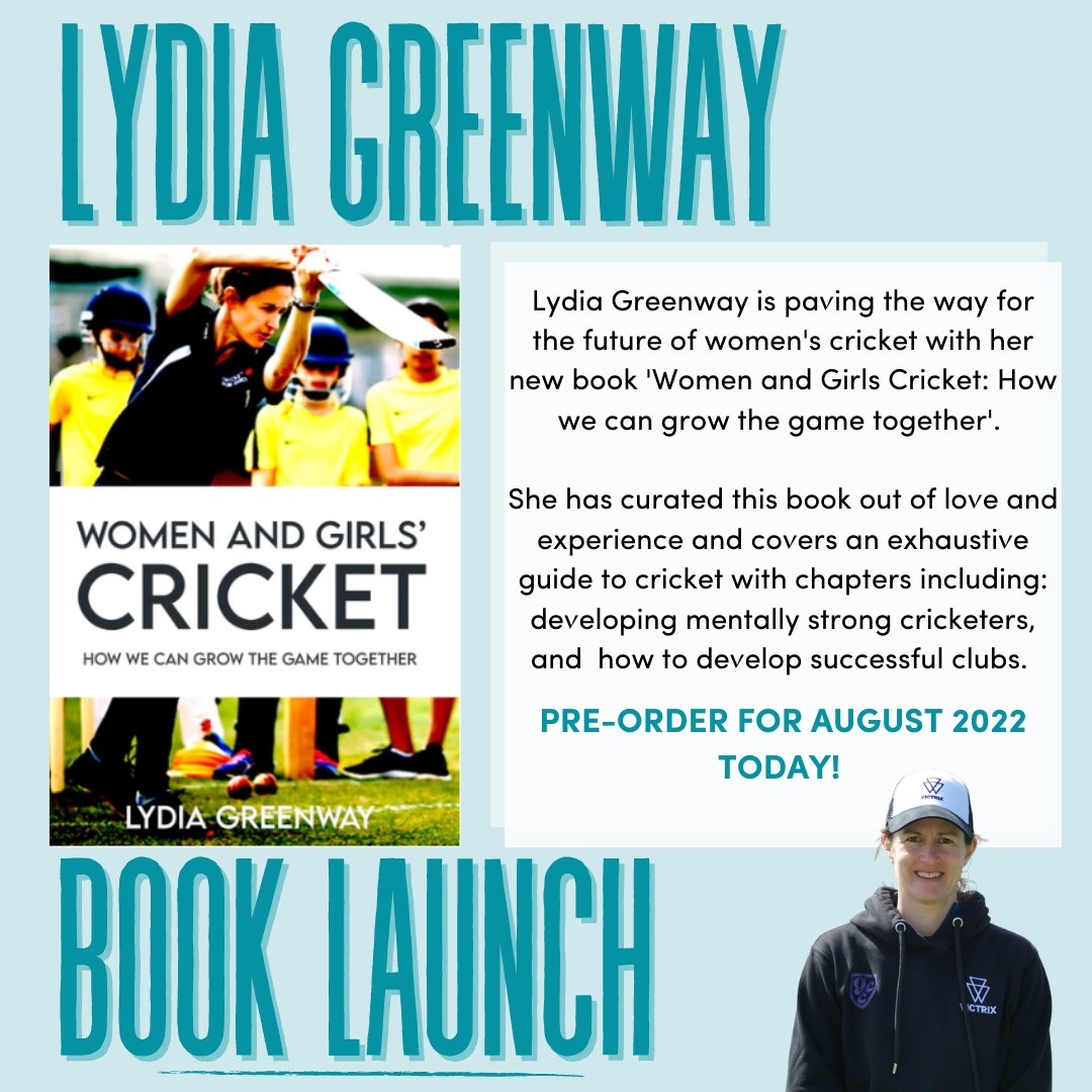 GirlsCricketC's tweet photo. 📖 Cricket for Girls founder, Lydia Greenway, has written a book! 📖

"This book utterly invaluable to everyone involved in cricket at every level. I simply can't recommend this book highly enough" - Charlotte Edwards CBE 

You can pre-order it here: https://t.co/cTxxwLgqEj https://t.co/c4GBxZZtz4