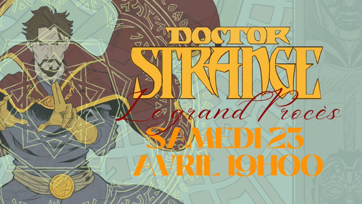 UnivEvry's tweet photo. Venez vivre en direct le procès fictif de Doctor Strange,  l'un des protagonistes principaux de l'univers Marvel. 🔮👨‍⚖️
Un événement organisé par les associations Révolte-toi Évry et Évry Insolente le samedi 23 avril de 19h à 21h. 
Inscriptions 👉 https://t.co/AXI9kCsUQi https://t.co/AEje1JIbu9