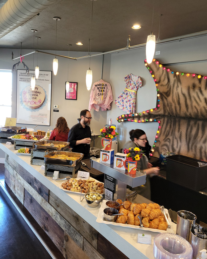 #TBT to last week’s “Breakfast of Champions”-themed breakfast...for champions! Congrats to <a href="/VonnegutLibrary/">Kurt Vonnegut Museum and Library</a> for becoming Indiana's first Literary Landmark! You’re one of our favorite landmarks, literary or otherwise. 
#KurtVonnegut #forkyeah #blackplatecatering