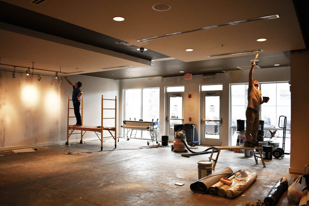CYPhilaSpring's tweet photo. The revamp of the Courtyard by Marriott Philadelphia Springfield is well under way! Pictured here is our lobby 🛠️

#HotelRenovation #SpringfieldPA https://t.co/wQlHBFE9dz