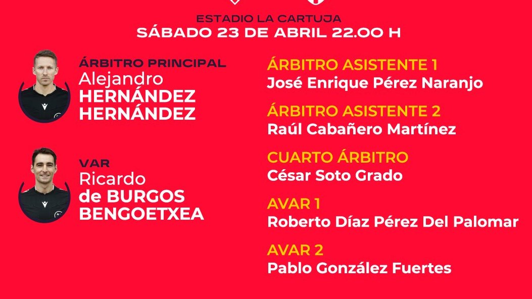 BanderinEnAlto's tweet photo. 📅 HERNÁNDEZ HERNÁNEZ arbitrará la final de la Copa del Rey.

📺 DE BURGOS BENGOETXEA será el VAR https://t.co/URPBZigNdz