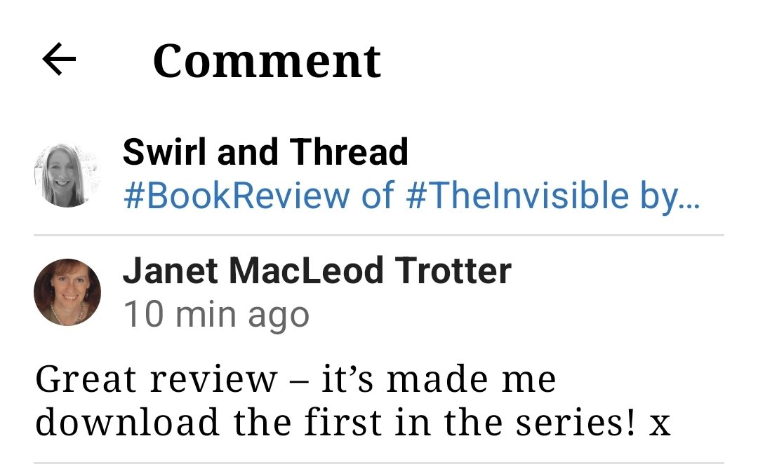 swirlandthread's tweet image. A comment like this over on my blog makes me VERY VERY HAPPY 🤩🤩

Thank you @MacLeodTrotter 💛

I really hope you enjoy the wonderful writing from @NotDunneYet and Janet, you'll be ahead of the TV show that will be coming on stream for 
#WhileNobodyIsWatching 😍

#BookTwitter