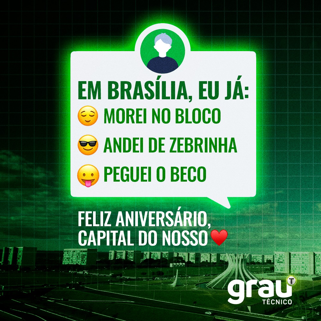 grautecnico's tweet photo. Nós somos apaixonados por essa cidade encantadora e cheia de vida própria!

E você, comenta aí: qual dessas coisas você já viveu na Capital do país?

Parabéns pelo aniver, Brasília! ❤

#GrauTécnico #CursoTécnico #AniversáriodeBrasília #VemProGrau https://t.co/4yEOLUYCcv