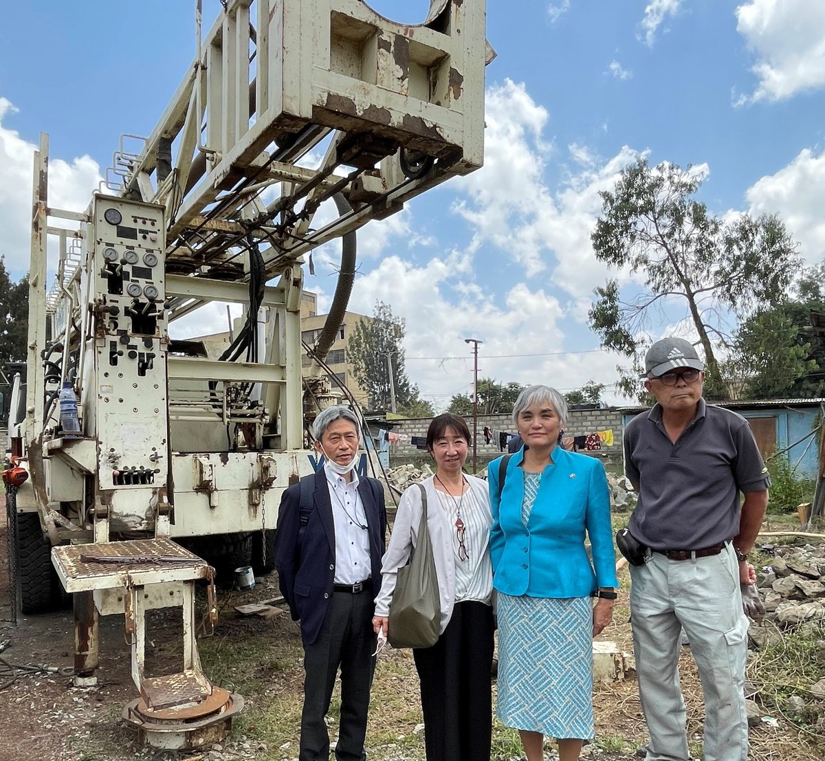 JapanEthiopia's tweet photo. Visit to #EWTI where experts from 🇯🇵 are helping capacity building for making boreholes, maintaining rig machines, setting up #SATOPan etc. #JICA has provided new buildings &amp; equipments + a lot of program support. EWTI can help fight against drought &amp; irrigation for agriculture. https://t.co/TndhpVnbyt