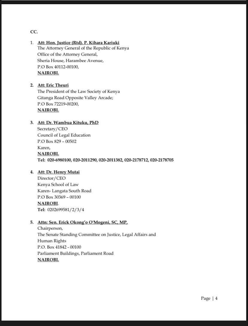 AbdiwakilHujale's tweet photo. Whatever is keeping the @CLE_Kenya from gazetting the Young Lawyers is a https://t.co/yN0IAqJ6Az this Letter Young Lawyers are asking for much needed reforms on both statutory bodies that are tasked with this noble cause #CLEwi #CryForYoungLawyers #DisbandCLE https://t.co/5o2yOci28h