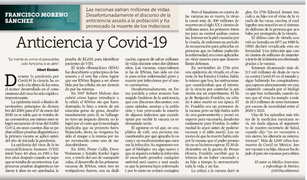 DrPacoMoreno1's tweet photo. Es tiempo de sumarnos, unirnos, el enemigo es uno, se llama #COVID19 https://t.co/DnAZiwPHXH
