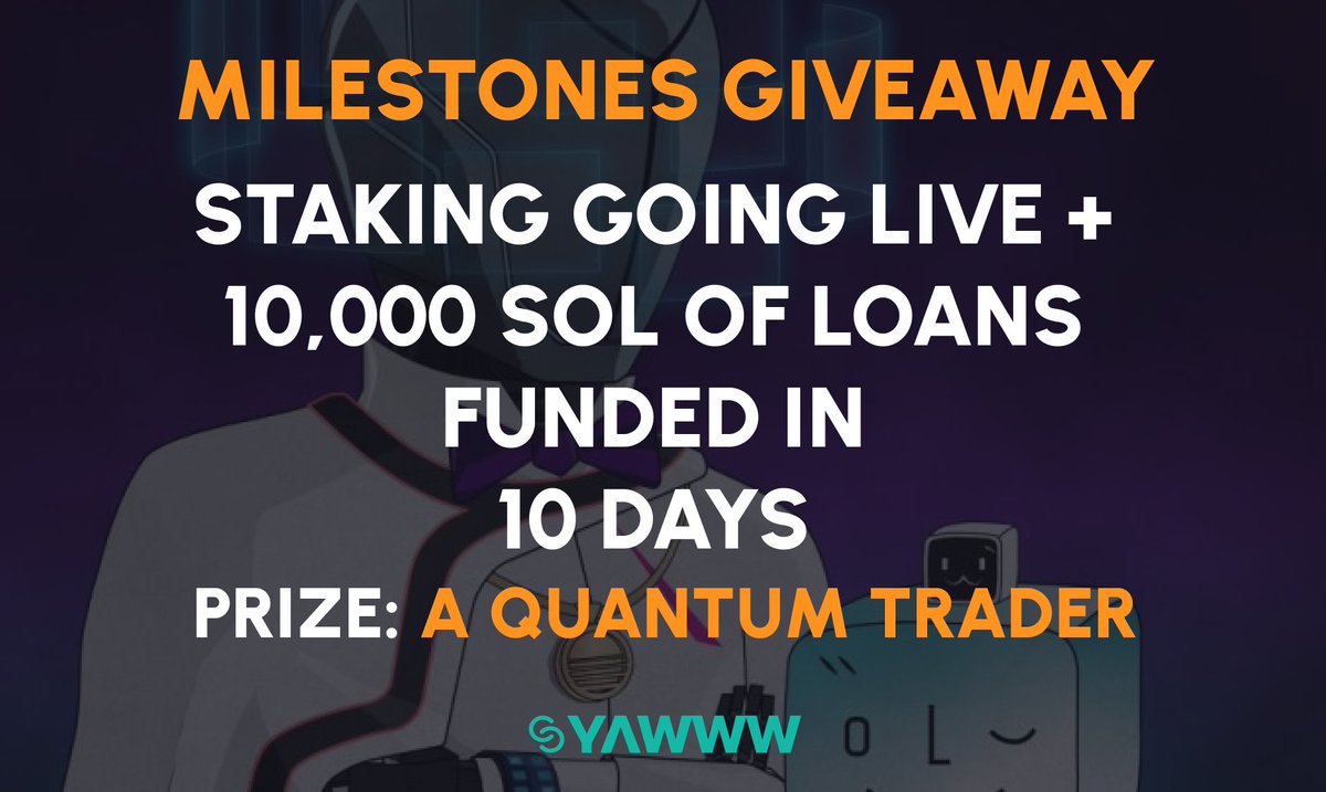 SharpTradeFi's tweet photo. MILESTONES GIVEAWAY: 1 QuantumTrader! 🤖
🏆To win follow these steps:🥩
1⃣ Like❤️and follow @YawwwNFT & @QuantumTraders_
2⃣ Quote RT tagging some frens 🧑🤝🧑
3⃣ Tell us in the comments why you like YAWWW! 👇 https://t.co/V5smFSO2xS