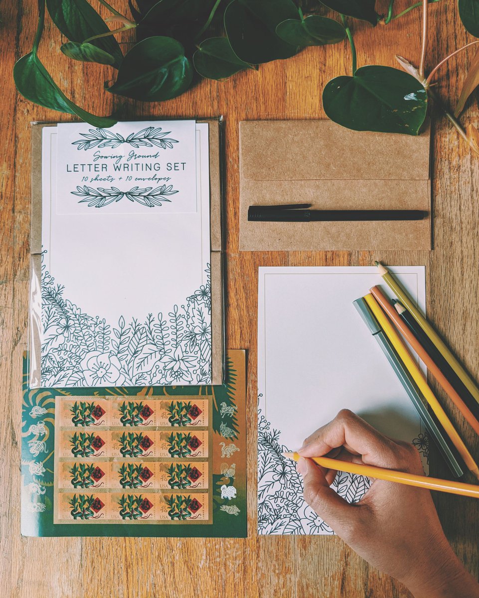 StationeryTrend's tweet photo. The Coloring Botanical Letter Writing Set from #SowingGround features stunning flora and fauna that can be colored by the sender to add that personalized touch! #ProductPickoftheWeek #StationeryTrends https://t.co/jMBLMxCcwr
