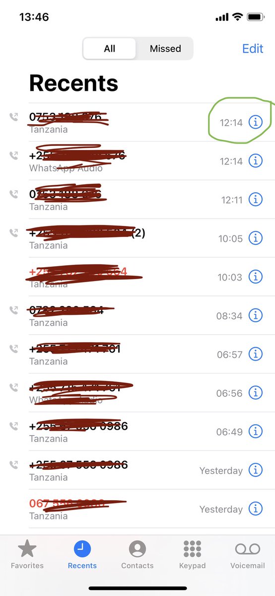 fuadally's tweet photo. @CoxstoreTz Unaweza pia kutumia call function kwenye iphone. Sijaweza kujaribu kwenye Android but iphone nimedhibitisha na ndio hua natumia hivi. Kwanza dial namba ya mtu kawaida halafu kata kabla haijaita. Then nenda kwenye call logs kama kisha bonyeza hiyo i https://t.co/asnw28Pfrn