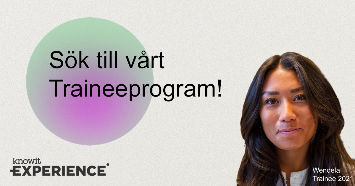 Nykläckt utvecklare? Se hit!🤗 Ansök till Traineeprogrammet 2022 och bli en del av Know Experiences härliga gäng: link.traineeguiden.se/3Ewh4ql! <a href="/knowitab/">Knowit Group (publ)</a> #traineeguiden #traineeprogram #talang #karriär #ingenjör #IT #systemvetenskap #datavetenskap #matematik #kommunikation #design