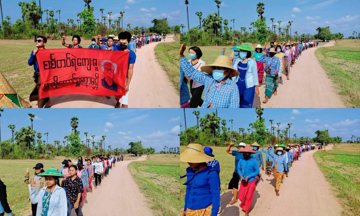 Anti-coup revolutionary coalition strike in the villages from Sagaing,Yinmabin Dist to mark the 8-year anniversary of the death of pro-democracy activist leader U Win Tin (Hanthawaddy).
#2022Apr21Coup #WhatsHappeningInMyanmar
#BlueShirtDay #BlueShirt4Burma