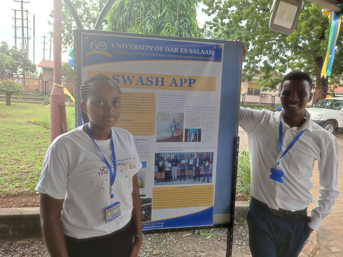 udsm_coict's tweet photo. SWASH APP ni mfumo unaohamasisha tabia njema za usafi kwa watoto mashuleni kwa njia ya mashindano ya kidijitali.
@ajuna_eve @EmaSuleTheGreat 

#UDSM #udsminnovationweek #InnovationDay https://t.co/UQdwWRXEeR