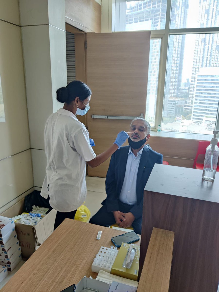 DhamijaSid's tweet photo. Surprised and satisfied to have undergone the rapid antigen test at Dream11’s office in Mumbai as a visitor from @TeamSignzy. No doubt that Dream11 cares for the safety of its employees in today’s times. Kudos to @dream11 @harshjain85 @bhavitsheth https://t.co/pjY6Ud1sP5