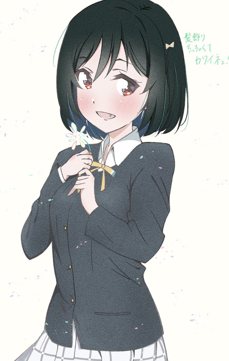 1girl nijigasaki academy school uniform school uniform solo fang flower skirt  illustration images