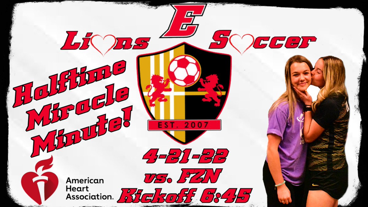 FZESoccer's tweet photo. Tonight's game will be played for the American Heart Association in honor of the Carr family. Shirts have been sold at school, &amp; tonight is another chance to donate. At half, we will have a Miracle Minute to raise more money for the AHA. Bring your donations and see you tonight! https://t.co/6S0gBL0iV7
