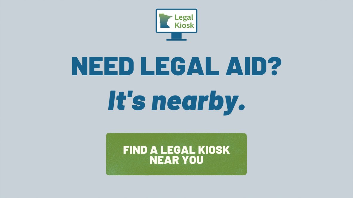 lsnmlaw's tweet image. If you need access to technology to attend a virtual meeting, court hearing, print or scan documents, and more, visit legalkiosk.org to find a Legal Kiosk location near you!

#LegalAid #LegalKiosk #AccessToJustice #ReachJusticeMinnesota