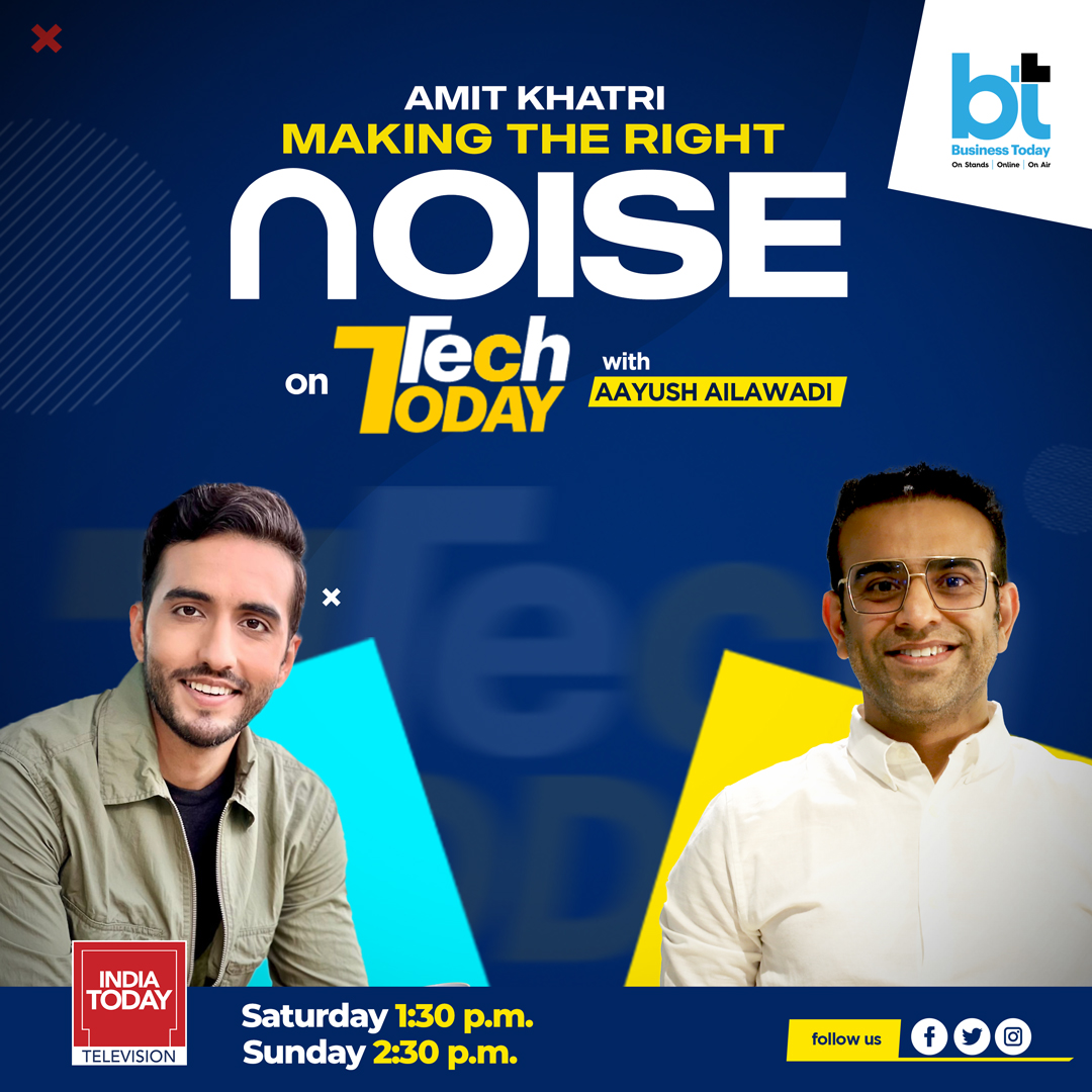 Catch #AmitKhatri making the right NOISE with our tech editor Aayush Ailawadi only on Tech Today this Saturday 23rd April at 1:30pm only on <a href="/IndiaToday/">IndiaToday</a> | <a href="/aayush_a6/">Aayush Ailawadi</a> #TechToday #Noise