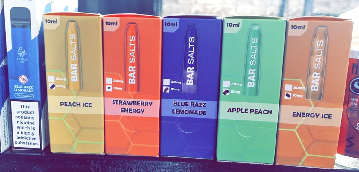 Bar Salts now available🙌
10mg only 
Pop in store today 

#vapestore #nicsalts #SupportSmallBusinesses