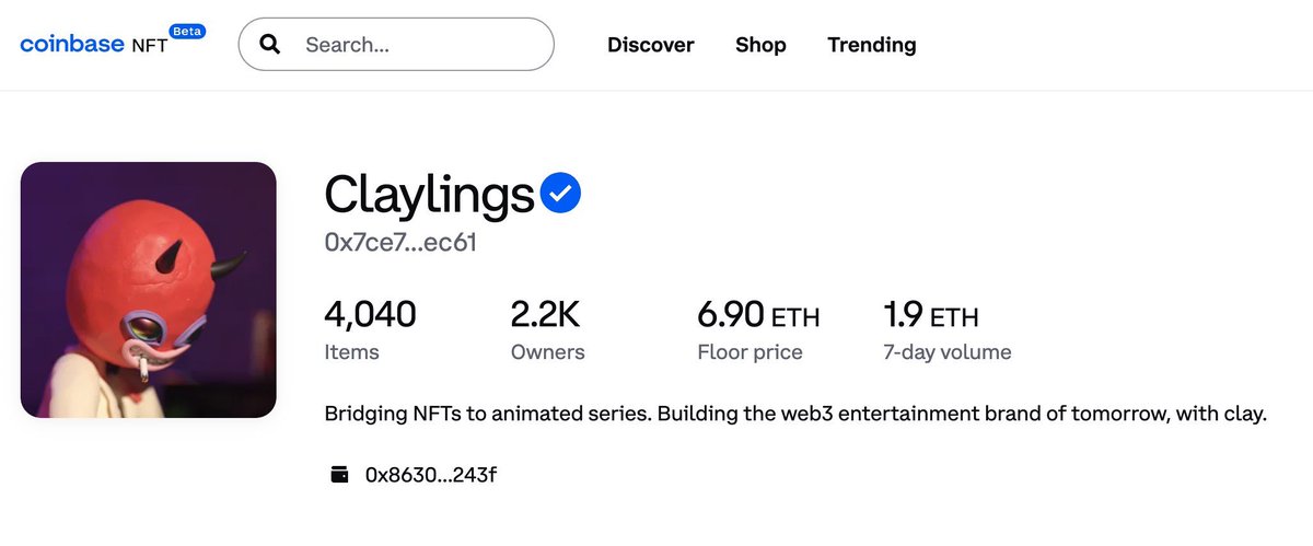 ClaylingsNFT's tweet photo. hello @Coinbase_NFT https://t.co/ucvZuWYK0C