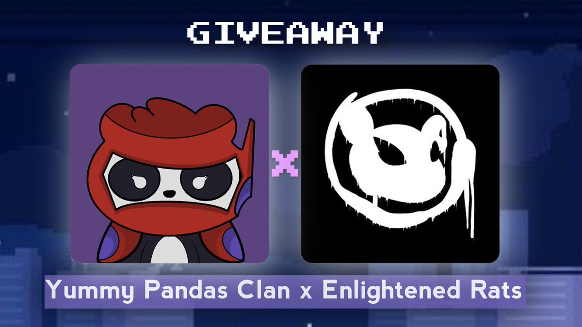 enlightenedrats's tweet photo. 🐼Yummy Pandas Clan x Enlightened Rats🐭

WL GIVEAWAY 🎊
Prize 🏆 3 WL

To enter:
1️⃣ Follow @YummyPandas + @enlightenedrats + @ChainDebrief 
2️⃣ RT &amp; Tag 3 friends 
3️⃣ Join Discord:

👉🏻 https://t.co/oDQKMEQ64R
👉🏻 https://t.co/MSZxGB6qor

🧨Winners in 24 hrs
#NFT #NFTgiveaway https://t.co/frkuh0FoIK