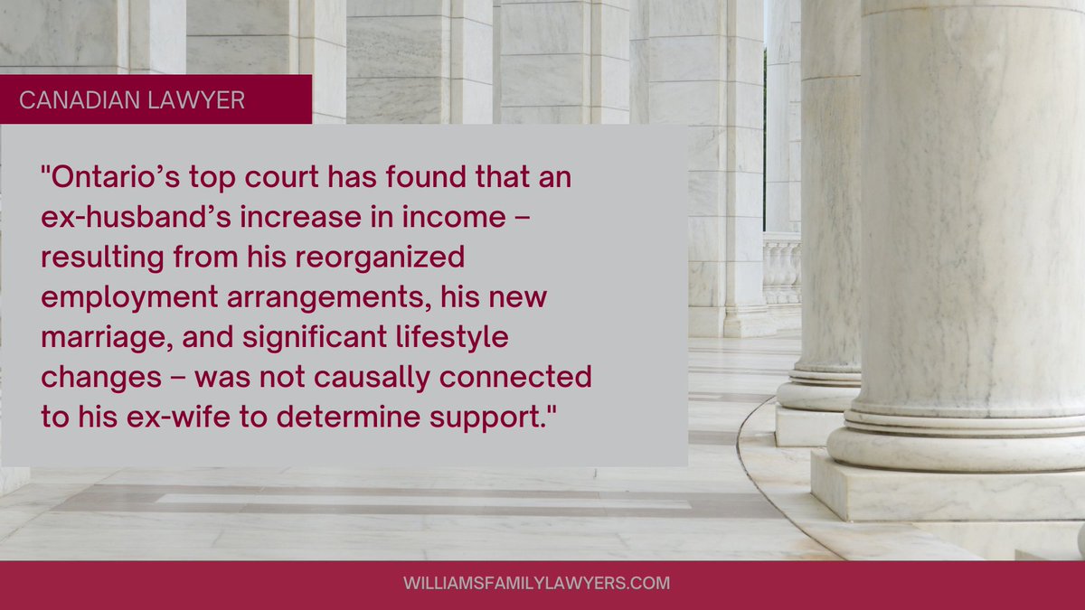 WilliamsLawyers's tweet photo. Petition denied: Ontario's highest court recently ruled that an ex-husband's increased income was not connected to his ex-wife to determine support. Read more about the ruling here: https://t.co/XBDoehyPIx

#FamilyLaw #SpousalSupport #LegalNews https://t.co/qbO0DPKe8y