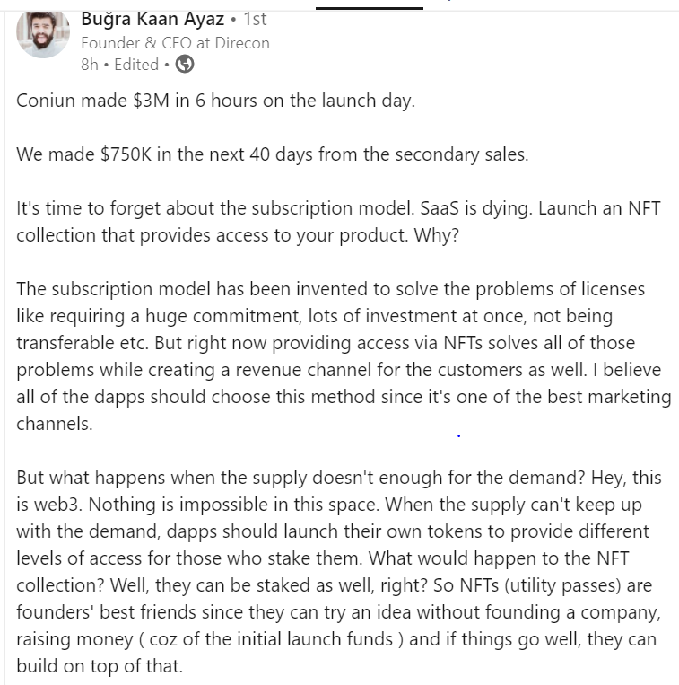 BurcakUnsal's tweet photo. Solid work
Genuine gain
Quantifiable success
Real life clients @Coniunio
#NowisFuture
#digitalassets
#cryptocurrency
#nft #coniun #direcon
#SaaS #MaaS
#tokenization
#fintech https://t.co/VSzC4ikFxu