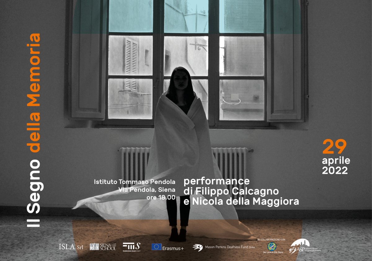 Il 29 aprile alle 18 un importante evento dedicato al patrimonio culturale sordo che sarà valorizzato da una performance di Nicola Della Maggiora e Filippo Calcagno. 

#istitutopendola #deafheritage #culturasorda #performance #mpdfonlus