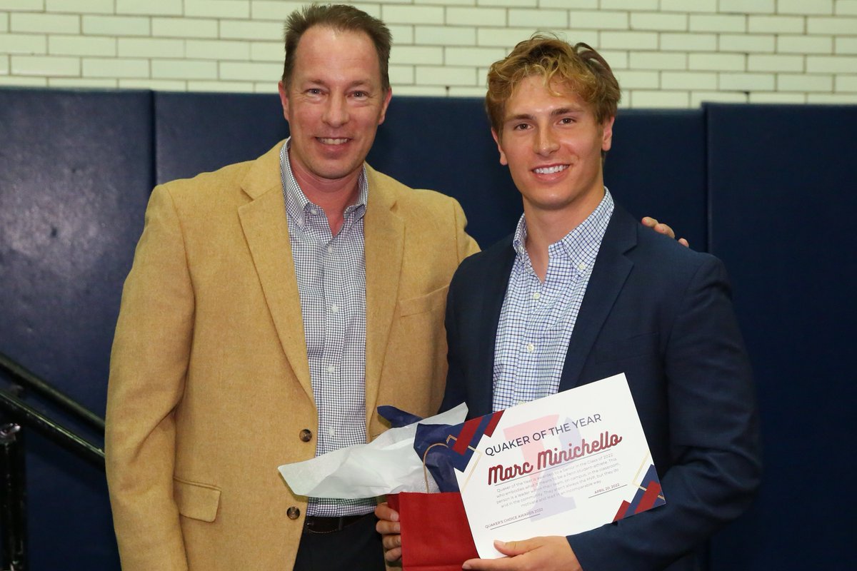 𝙌𝙪𝙖𝙠𝙚𝙧 𝙤𝙛 𝙩𝙝𝙚 𝙔𝙚𝙖𝙧 Congratulations to Marc Minichello on being named Quaker of the Year by his peers! It's awarded to a senior in the Class of 2022 who embodies what it means to be a Penn student-athlete! #ThePursuit | #FightOnPenn