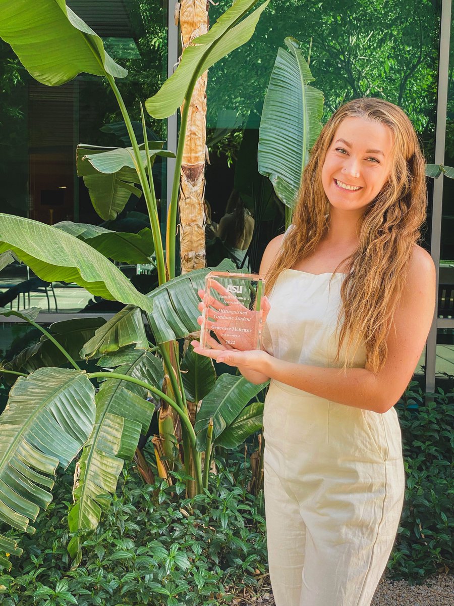 Congratulations to Gen McKenzie <a href="/gen_mck/">Gen McKenzie</a> on being named an <a href="/ASU/">Arizona State University</a> Faculty Women's Association Distinguished Graduate Student! We are so proud of all that you have accomplished and the positive impact that you have made on many lives. Congratulations!