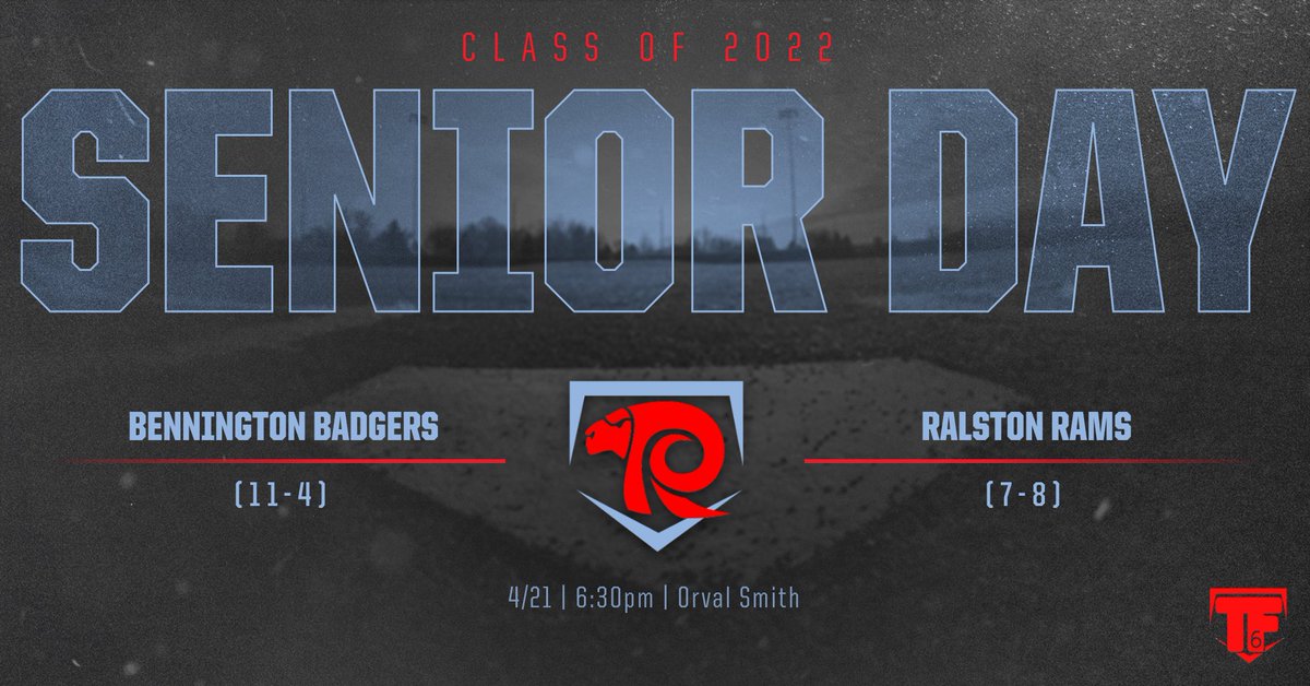 It’s senior day here at Ralston. The Rams will take on the Bennington Badgers tonight. Keep an eye out throughout the day as we honor each senior in the 2022 class!! #RalstonBoys #TF6 #ThankYouSeniors