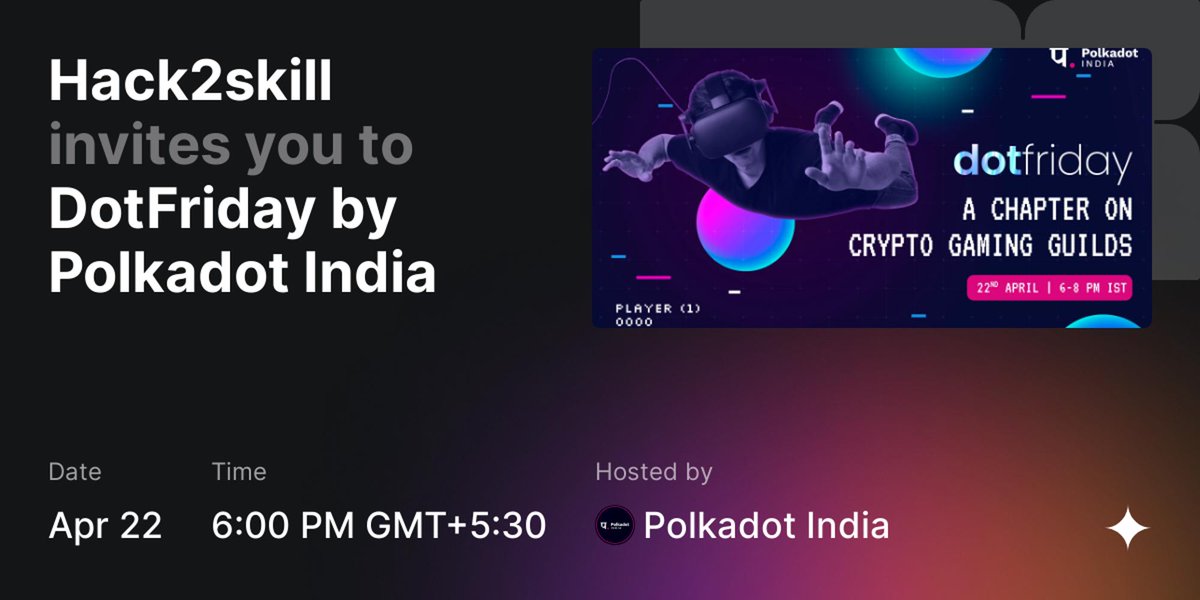 kumar_munish_'s tweet photo. Get ready for an exclusive tour of the world of #CryptoGamingGuild🎮 TOMORROW at ⏰6 PM IST
Join in to see how gaming works in the space of #Web3🤖
See you tomorrow✨, visit the link to register🔗https://t.co/WSbzk4Sixq
@_PolkadotIndia
#gamingcommunity #cryptocurrecy #h2stribe https://t.co/h6BJkUBVk6