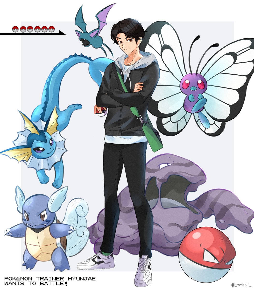 「hyunjae from tbz as a pokémon trainer be」|𝗺𝗲𝗶のイラスト