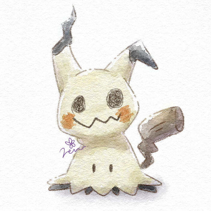 mimikyu no humans pokemon (creature) white background solo simple background full body signature  illustration images
