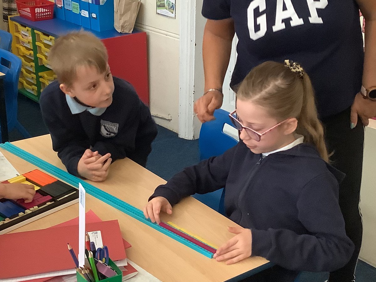 Mrs_Collingham's tweet photo. We used cuisenaire to begin learning about division. https://t.co/Q4ALqIuKiD