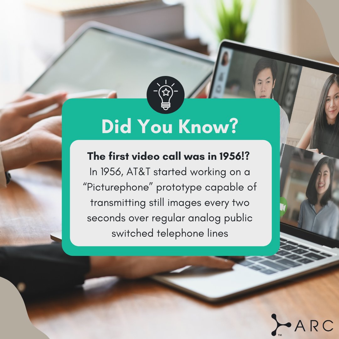 WeArcHQ's tweet photo. Fun fact of the day!

Since 1956 video chatting has come a long way, and we are pushing the envelope even more with our security measures.
Want to know more? Head to https://t.co/RkQxZciUeg!

#funfact #cyberfacts #cyberdevelopment #wearc #arc #cyberprogress #videochatupdates https://t.co/eTdop9VLt1