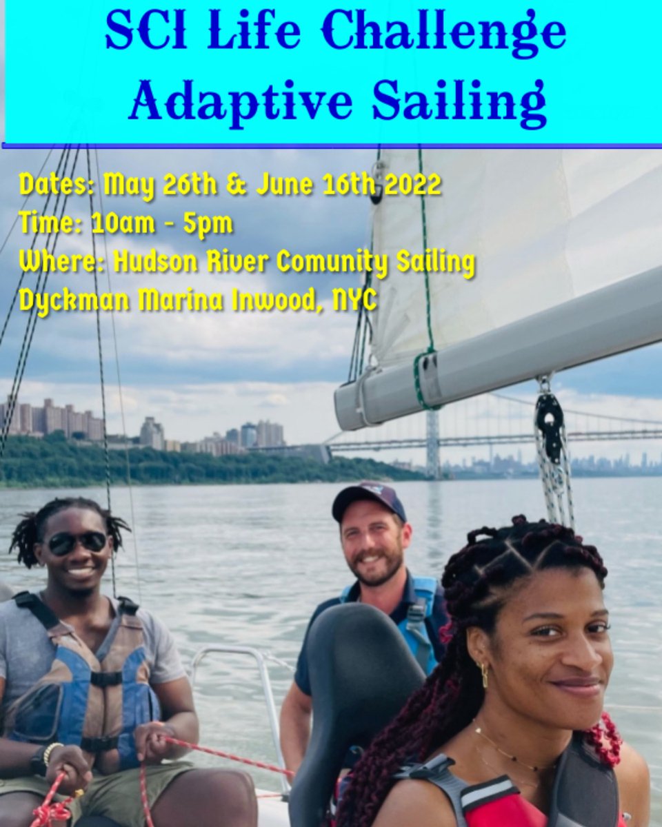 MountSinaiSCI's tweet photo. We are partnering up with #HudsonSailing to build a #adaptivesailing program to teach individuals with all #disabilities how to sail!  For info or to reserve a spot, contact Woody Wood at richard.wood1@mountsinai.org https://t.co/zhcMQ3bD73