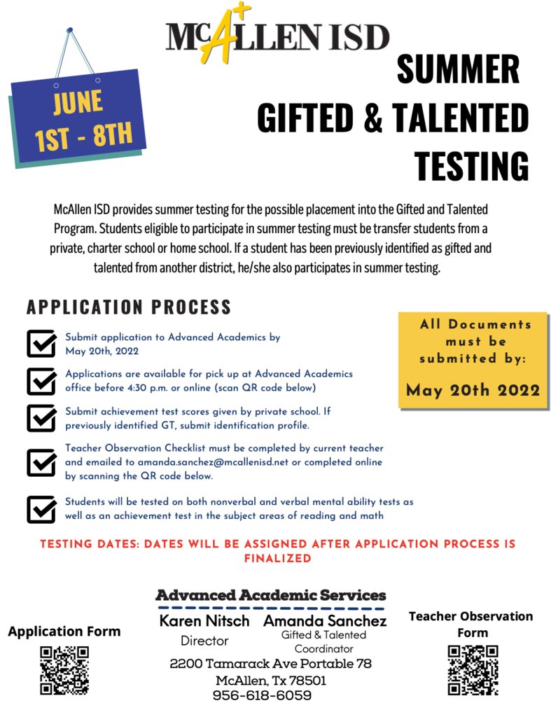 McAllen ISD on Twitter "McAllen ISD provides summer testing for the