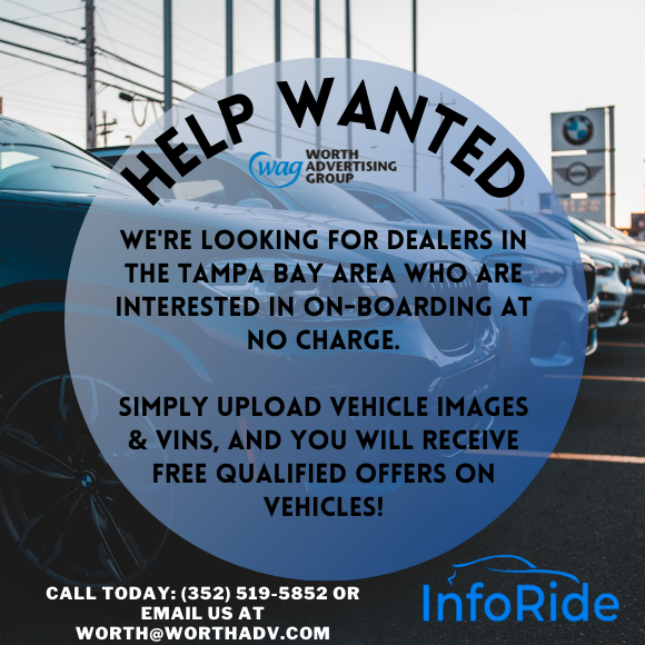 InfoRideApp's tweet image. Tampa Dealers! Free Qualified offers on vehicles sitting on your lots. Give us a call or email us today. 

#BetaTesting #InfoRide #Tampa #Automotive #Dealers